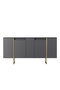 Hanah Home Consola Nogal y Oro 160cm x 35cm x 80cm - Mueble de Salón Elegante y Duradero